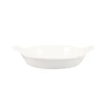 product of CAC China EGD-12 Oval Au Gratin Dish, 16 oz (12"-1/4 x 10" x 1"⅜), Bone White Stoneware, Dishwasher Safe - 1 Dozen