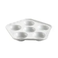 product of CAC China ESD-5 Escargot Plate, 5.5" x 5.5" x 1.25" White Porcelain, Safe, 6 Holes - 1 Dozen