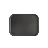 product of CAC China FGTD-1216BK Non-Slip Serving Tray, 16"L x 12"W, Rectangle, Fiberglass, Black, NSF Certified