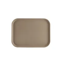 product of CAC China FGTD-1216BN Non-Slip Serving Tray, 16"L x 12"W, Rectangle, Fiberglass, Brown