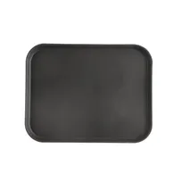 product of CAC China FGTD-1418BK Non-Slip Serving Tray, 18"L x 14"W, Rectangle, Fiberglass, Black, NSF