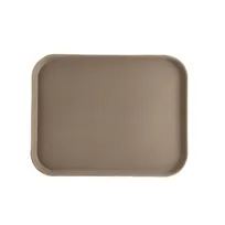 product of CAC China FGTD-1418BN Non-Slip Serving Tray, 18"L x 14"W, Rectangle, Fiberglass, Brown