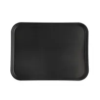 product of CAC China FGTD-1520BK Non-Slip Serving Tray, 20"L x 15"W, Rectangle, Fiberglass, Black, NSF Certified