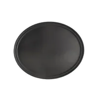 product of CAC China FGTO-2722BK Non-Slip Oval Serving Tray, 27" x 22", Fiberglass, Black, NSF Certified