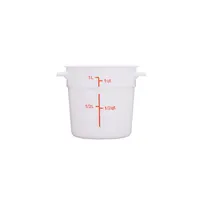 product of CAC China FS3P-1W Food Storage Container, 1 Qt Round Stackable, Polypropylene White, BPA-Free, NSF