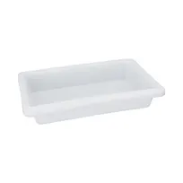 product of CAC China FS4H-3W Food Storage Box, 1.75 Gallon, Half-Size, 18"L x 12"W x 3-1/2"H, Polypropylene, White, BPA Free