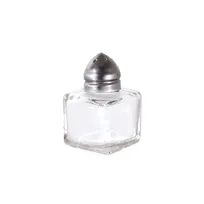 product of CAC China G1SQ-05S Square Salt Pepper Shaker, 1/2 oz Glass Jar with Stainless Steel Top - 1 Dozen