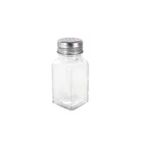 product of CAC China G6SQ-2M Square Salt Pepper Shaker, 2 oz Glass Jar with Stainless Steel Top - 1 Dozen