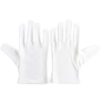 product of CAC China GLCT-1L Waiter Butler Gloves, Large, 100% Cotton, White, Black/Cherry - 1 Dozen