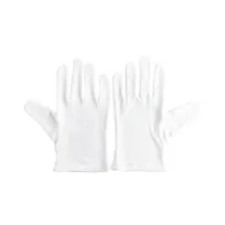 product of CAC China GLCT-1M Waiter Butler Gloves, Medium, 100% Cotton, White, Black/Cherry - 1 Dozen