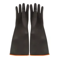 product of CAC China GLLX-1HD - Heavy-Duty Latex Dishwashing Gloves, One Size 18-1/2" Elbow Length, Black, 1 Pair