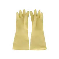 product of CAC China GLLX-2YS - Small Reusable Latex Dishwashing Gloves, Yellow Embossed Texture, 1 Pair