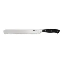 product of CAC China KFBR-100 Scharfe Bread Knife, 10" High-Carbon Steel, Forged, Full Tang, Black Handle
