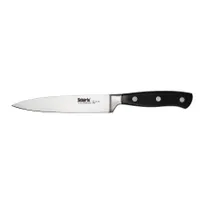 product of CAC China KFUC-50 Scharfe Utility Knife, 5" High-Carbon Steel, Ice-Tempered, Black Handle