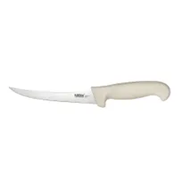 product of CAC China KSBN-61 Boning Knife, 6" Curved Blade, High-Carbon Steel, White Handle