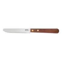 product of CAC China KWSK-45 Steak Knife, 4-1/4" Stainless Steel Blade, Wood Handle, Sold per 1 Dozen