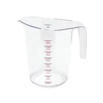 product of CAC China MCBK-400 Measuring Cup, 4 Qt./4000 mL, Polycarbonate, Dual Color Graduation, Molded Handle