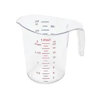 product of CAC China MCBK-50 Measuring Cup, 1 pt./50-500 mL, Polycarbonate, Dual Color Embossed Graduations