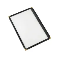 product of CAC China MCP1-58BK Cover, 1-Pocket Vinyl, 8-1/2" x 5-1/2" Double-Sided View, Brass Corners, Trim