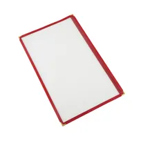 product of CAC China MCP1-914RD Menu Cover, 1-Pocket Vinyl Booklet, 8-1/2" x 14" Size, Red Trim, Brass Corners