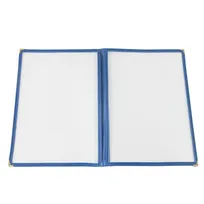 product of CAC China MCP2-911BL Menu Cover - 2-Pocket Vinyl Booklet, 8-1/2" x 11" Letter, Brass Corners