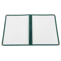 product of CAC China MCP2-911GN Menu Cover, 2-Pocket Booklet, 8-1/2" x 11" Insert, View, Brass Corners, Trim