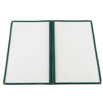 product of CAC China MCP2-914GN Menu Cover, 2-Pocket Vinyl, 8-1/2" x 14" Insert, Green Trim, Double-Sided View