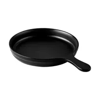 product of CAC China MLFP-RD14-MK Skillet Server 13-5/8" L x 9-1/2" W x 1-5/8" H Round Plastic Matte Black Finish - 1 Dozen