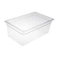 product of CAC China PCFP-F8 Full Polycarbonate Food Pan, 8" Deep, Clear, Non-Stick Interior - NSF Approved