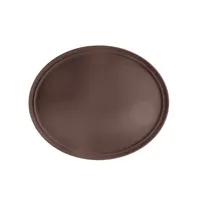 product of CAC China PDTO-2722BN Super Tray, Oval Plastic Serving Tray, 27" x 22" Brown, NSF Certified