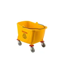 product of CAC China PMBY-36BTCB Bucket - Yellow Plastic Bucket with 4 Casters and Bumpers, - Set