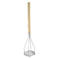 product of CAC China PMSW-24R Potato Masher, 5"dia x 24"H, Round Shape, Sturdy Wooden Handle