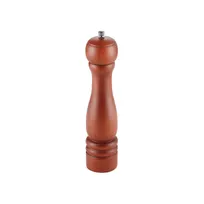 product of CAC China PMW1-10BN Pepper Mill - 10" Height, Hardwood Body, Brown Matte Finish, Grinder Top Knob