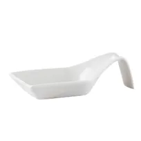 product of CAC China PTS-43 Soup Spoon, 1 oz., 4" L x 1-3/4" W x 3/4" H, Square Porcelain, Super White - 1 Dozen
