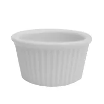 product of CAC China RKF-234 Ramekin, 2.75 oz (2-3/4" Dia x 1-1/2" H), Fluted Porcelain, Super White - 1 Dozen