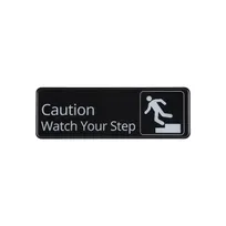 product of CAC China SCE3-CT22 Compliance Sign, 9" x 3"H, Caution Watch Your Step, Heavy-Duty Plastic, Black