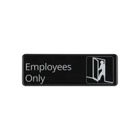 product of CAC China SCE3-EE05 Employee Only Compliance Sign, 9" x 3", Heavy-Duty Plastic, Black