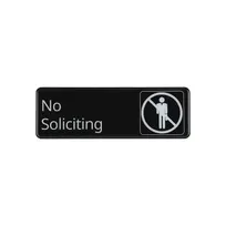 product of CAC China SCE3-NS16 No Soliciting Compliance Sign, 9" x 3", Heavy-Duty Plastic, Black