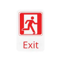 product of CAC China SCE9-EX02 Compliance Sign, 6" x 9", English, Exit, Heavy-Duty Plastic, White