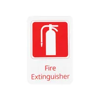 product of CAC China SCE9-FE03 Fire Extinguisher Compliance Sign, 6" x 9", White, Heavy-Duty Plastic