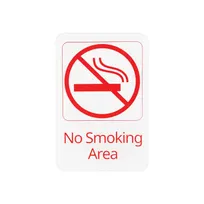 product of CAC China SCE9-NM05 Compliance Sign, 6" x 9", English, No Smoking Area, Heavy-Duty Plastic, White