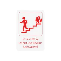 product of CAC China SCE9-SW04 Compliance, 6" x 9", Do Not Use Elevator Use Stairwell, White Plastic