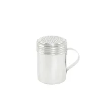 product of CAC China SDRG-10H Dredge, 10-Ounce Stainless Steel Shaker with Handle, Silver Lid, Perforated Top