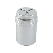 product of CAC China SDRG-8A Dredge, 8-Oz Stainless Steel Cheese Shaker, 3-Way Perforated Top, Silver Lid
