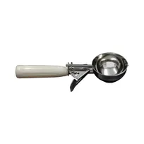 product of CAC China SICD-10IV Thumb Disher, #10, 3.2 oz., Stainless Steel Scoop, Ivory Handle
