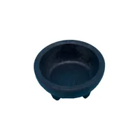 product of CAC China SLDB-10 Molcajete Salsa Bowl, 10 oz Black Plastic BPA-Free NSF Certified - 4/Pack