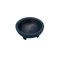 product of CAC China SLDB-4 Molcajete Salsa Bowl, 4 oz Round Plastic Black BPA-Free NSF - 4/Pack