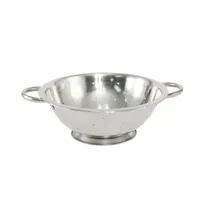 product of CAC China SMCD-3 Colander, 3 qt., 9-7/8" dia. x 3-3/8"H, Handled, Footed, Stainless Steel