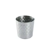 product of CAC China SMFC-3H Mini Fry Cup, 3-1/2" Diameter x 3-1/2" Height, Stainless Steel, Hammered Finish