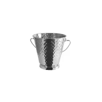 product of CAC China SMPL-5H Mini Hammered Stainless Steel Serving Pail, 5" Dia x 5" H, Compact Tabletop Bowl
